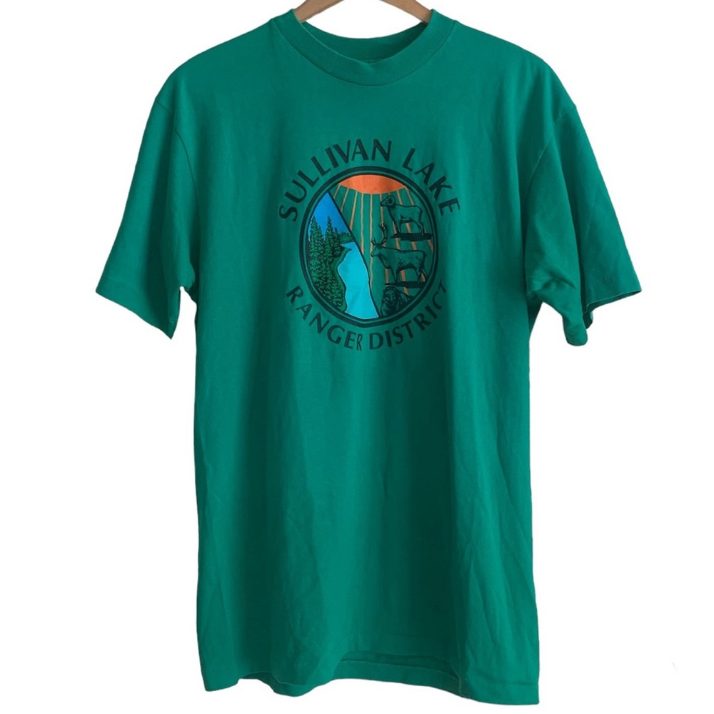 Vintage 80s Sullivan Lake Ranger Graphic T Shirt Hanes USA L 42-44 Single Stitch